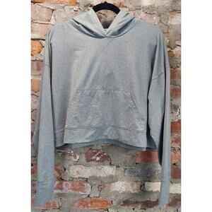 Fabletics Cloud Jersey Cropped Hoodie Womens Sz M Grey Gray Top Shirt